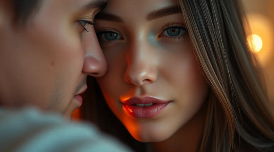 AI girlfriend engaging in a natural, unfiltered conversation on a sleek smartphone screen, highlighting intimacy and personalization.