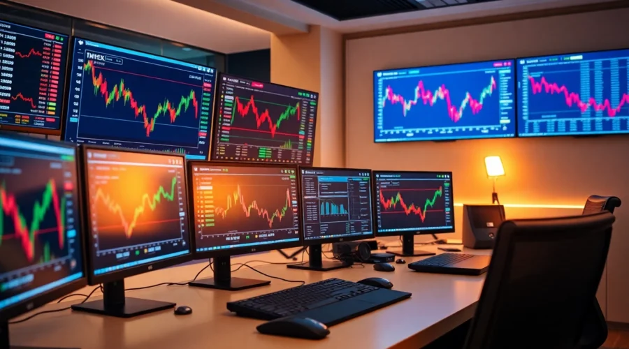 Professional trader analyzing UK stock market data for effective online trading UK strategies