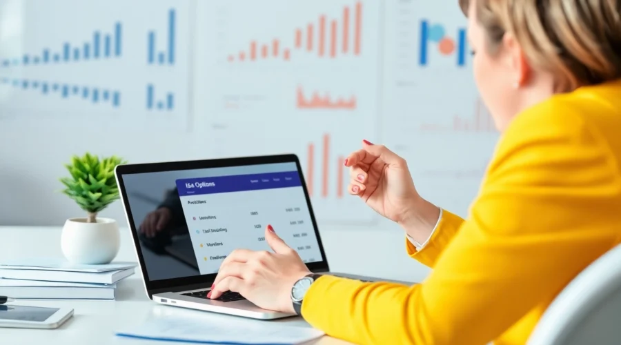 A financial advisor presenting an ISA Guide to clients with charts and data for smart investing